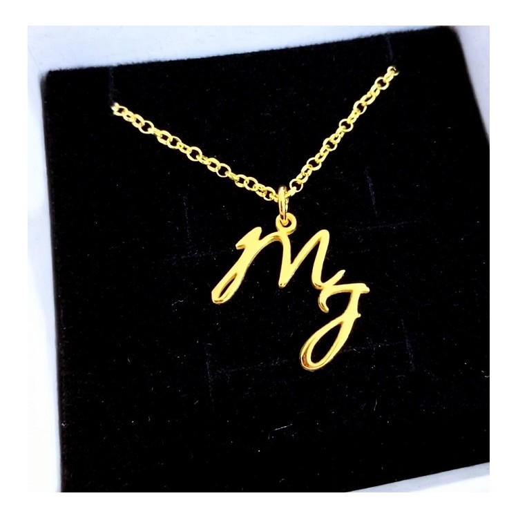 Colgantes de 2 iniciales chapado oro