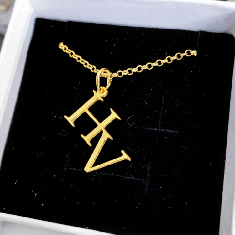 Colgantes de 2 iniciales chapado oro