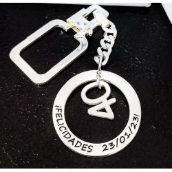 Llaveros personalizados con numeros en plata de ley