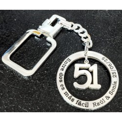 Llaveros personalizados con numeros en plata de ley