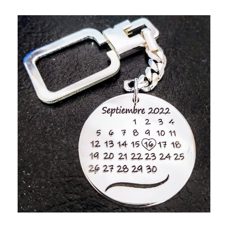 Llavero Calendario de plata personalizado