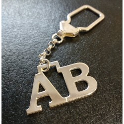 Llaveros de iniciales entrelazadas personalizado plata de ley