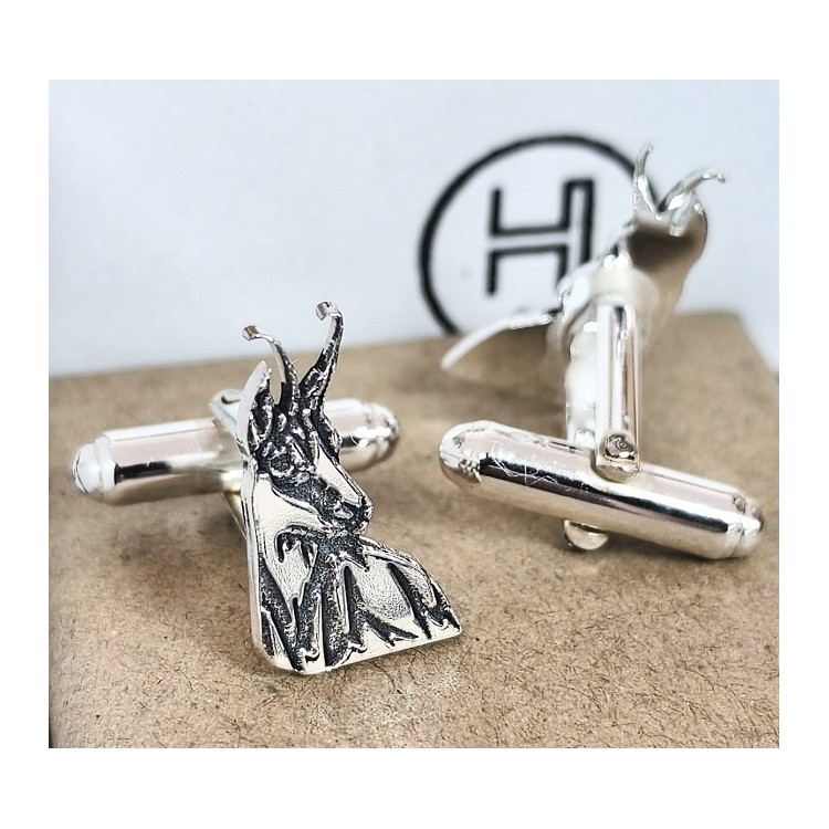 Gemelos personalizados de Animales plata de ley