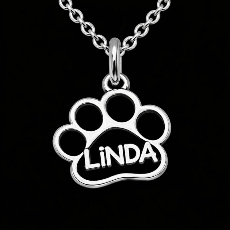 Colgantes huella de mascota personalizada  plata de ley