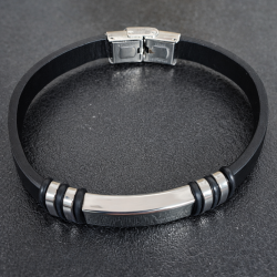 Pulseras personalizadas cuero negro