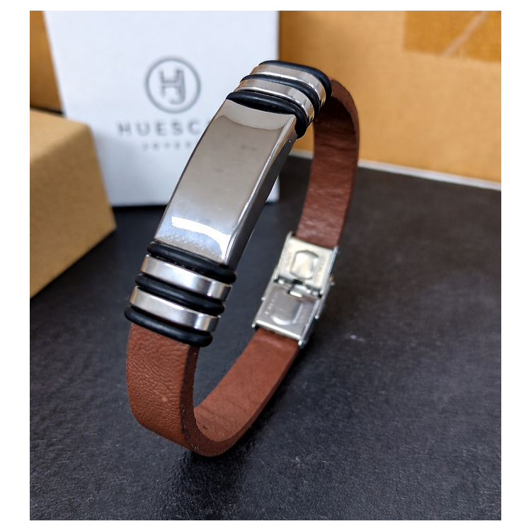 Pulseras personalizadas cuero marrón