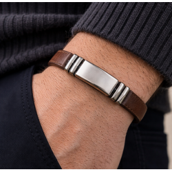 Pulseras personalizadas cuero marrón