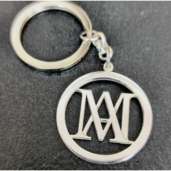 Llaveros de iniciales entrelazadas personalizado plata de ley