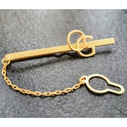 Pisarcorbatas personalizado con 2 iniciales, hierro ganadero o logo  en plata de ley