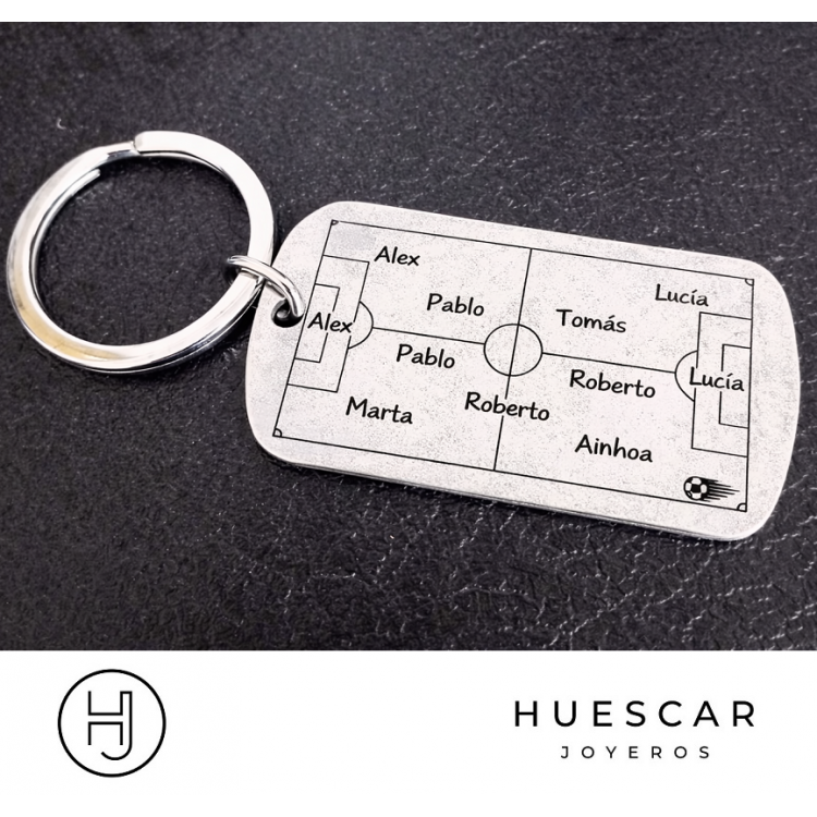 LLAVERO EQUIPO FUTBOL PERSONALIZADO EN ACERO INOX.