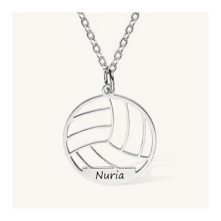 Colgante Voleibol con nombre + cadena en plata de ley