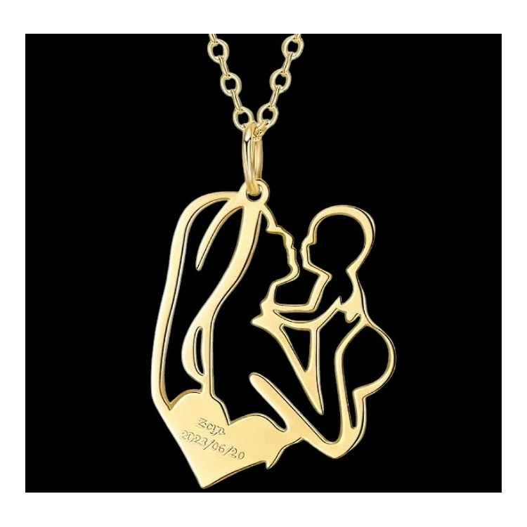 Colgantes madre e hija chapado oro