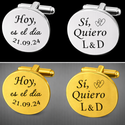 Gemelos para bodas circulares frases plata de ley