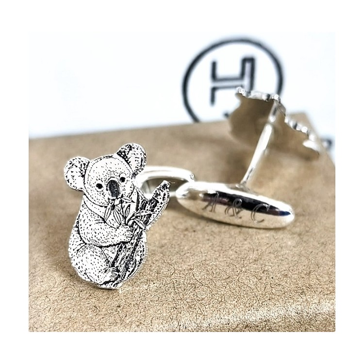 Gemelos koala plata de ley