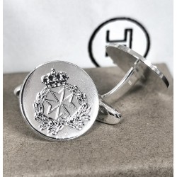 Gemelos personalizados escudos militares, cofradías ... plata de ley