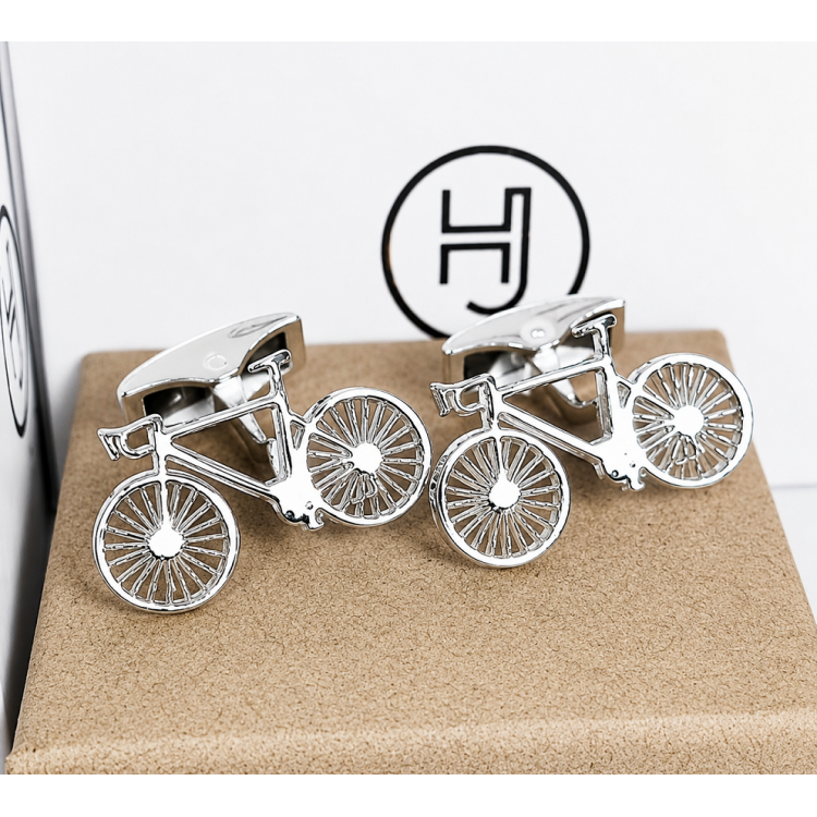Gemelos Bicicleta en plata de ley fabricación artesanal