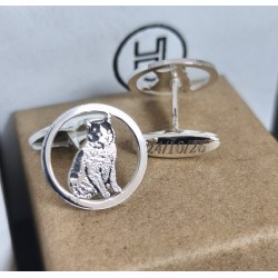 Gemelos personalizados de perros y mascotas enmarcados  plata de ley
