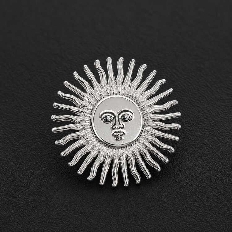 Pin Sol bandera argentina en plata de ley