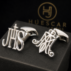Gemelos anagramas Jesús y María plata de ley