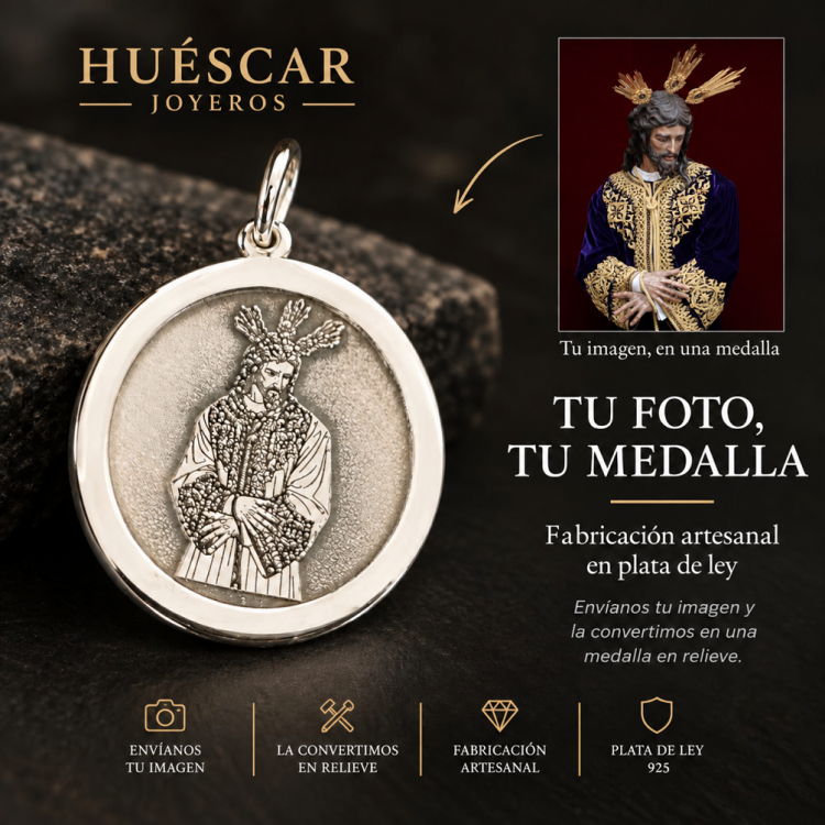 Medallas personalizadas de Virgenes y cristos en relieve plata de ley