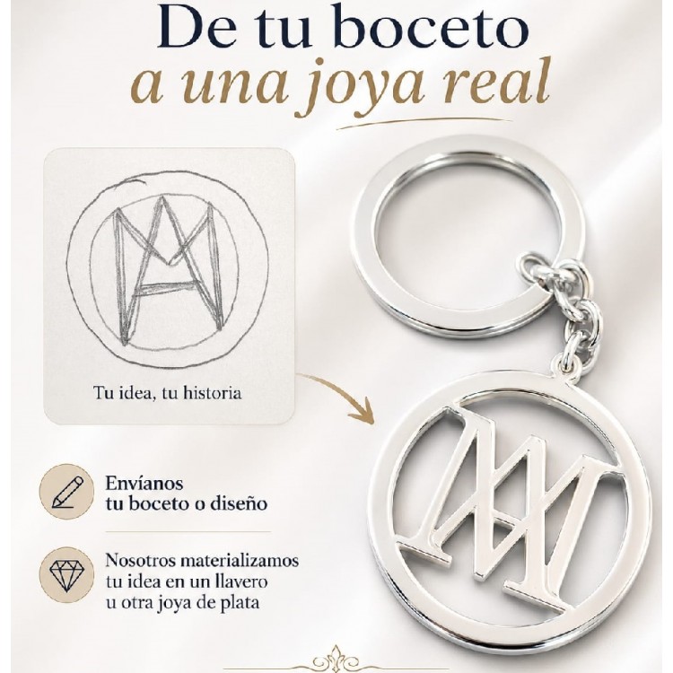 Llavero  Hierro ganadero  personalizado plata de ley