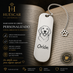 Marcapáginas personalizado en plata de ley