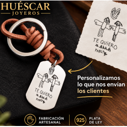 LLAVEROS PERSONALIZADOS DIBUJOS NIÑOS EN ACERO INOX. Y CUERO