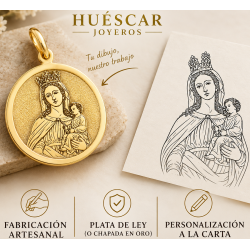 Medallas personalizadas de Virgenes y cristos en relieve plata de ley