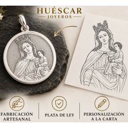 Medallas personalizadas de Virgenes y cristos en relieve plata de ley