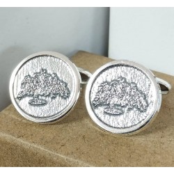 Gemelos personalizados alto relieve plata de ley