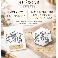 Pins grabados hexágono plata de ley