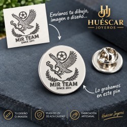 Pins grabados circulares plata de ley