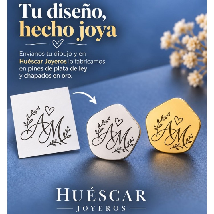 Pins grabados nube plata de ley