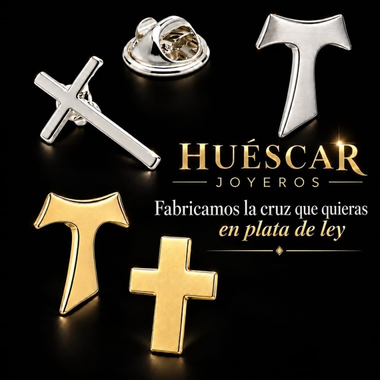 Pin de cruz con la forma que quieras en plata de ley