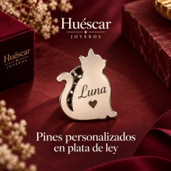Pines personalizados de animales  plata de ley