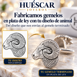 Gemelos personalizados de Animales plata de ley