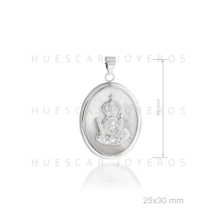 Medalla  Virgen de la Cabeza plata y nácar